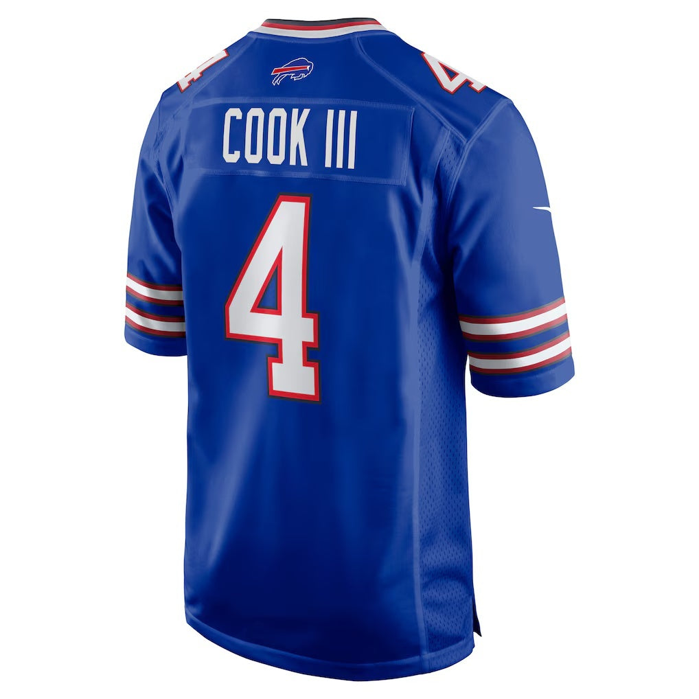 B.Bills #4 James Cook III Royal Team Game Stitched Football American Jersey