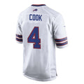 B.Bills #4 James Cook White Team Game Stitched Football American Jersey
