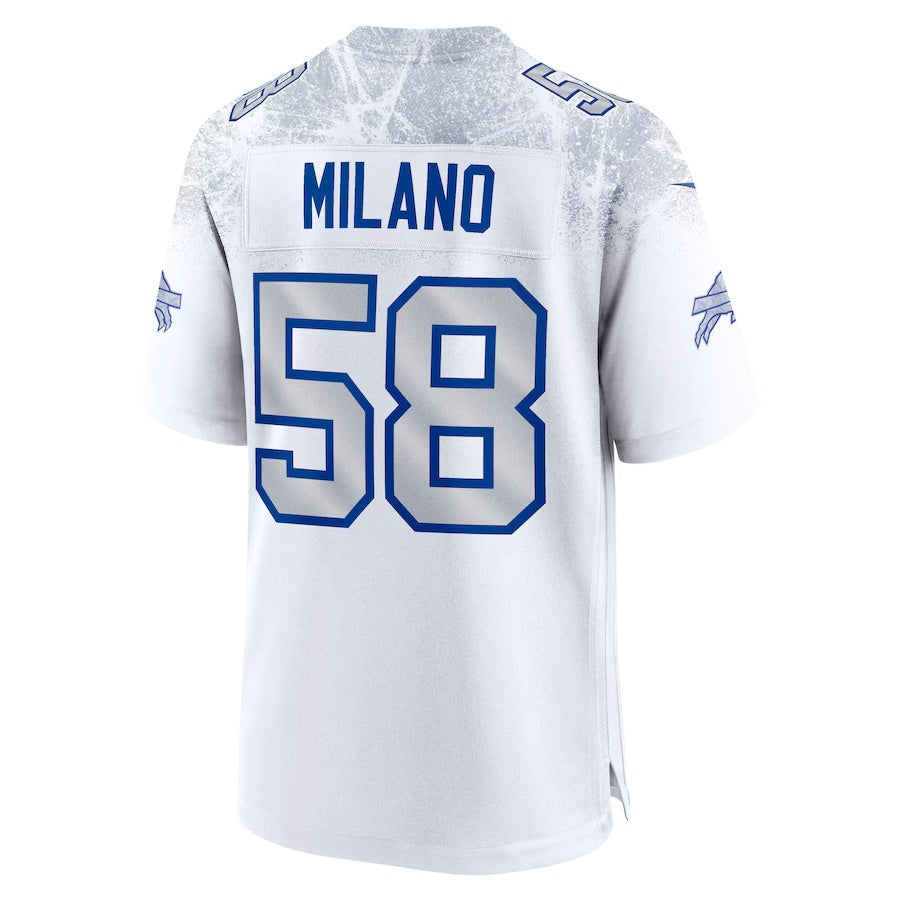 B.Bills #58 Matt Milano 2025 Rivalries Collection Game Jersey - White