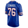 B.Bills #76 David Edwards Royal Game Stitched Football American Jersey