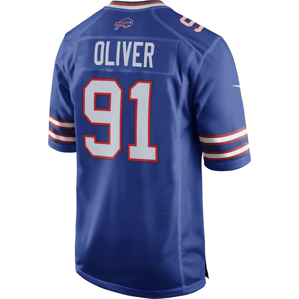 B.Bills #91 Ed Oliver Royal Team Game Player Stitched Football American Jersey