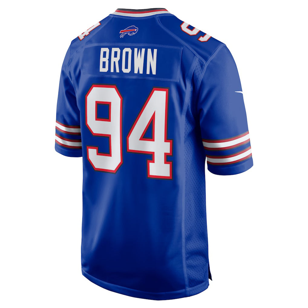 B.Bills #94 Andrew Brown Royal Game Stitched Football American Jersey