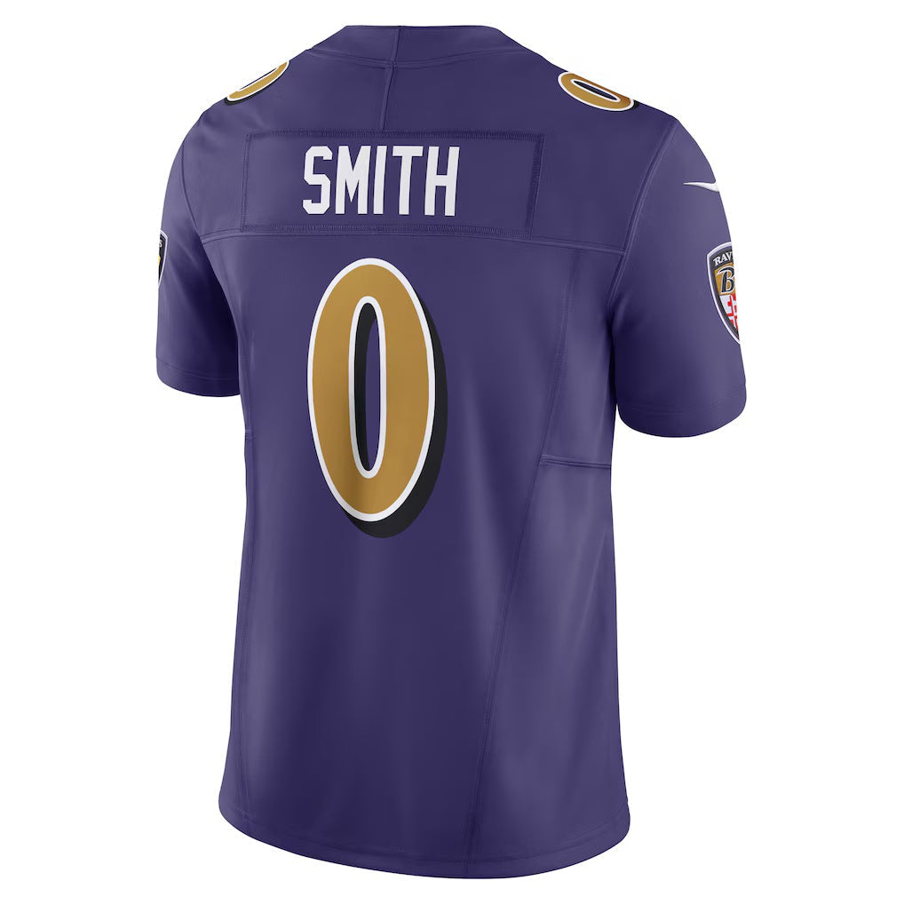 B.Ravens #0 Roquan Smith Purple Alternate 2 Vapor F.U.S.E. Limited Stitched Football American Jersey
