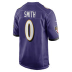 B.Ravens #0 Roquan Smith Purple Team Game Stitched Football American Jersey