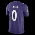 B.Ravens #0 Roquan Smith Purple Vapor F.U.S.E. Sewn Down Limited Stitched Football American Jersey
