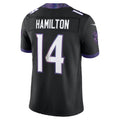 B.Ravens #14 Kyle Hamilton Black Alternate Vapor F.U.S.E. Stitched Limited Football Jersey