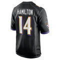 B.Ravens #14 Kyle Hamilton Black Player Game Stitched Football American Jersey