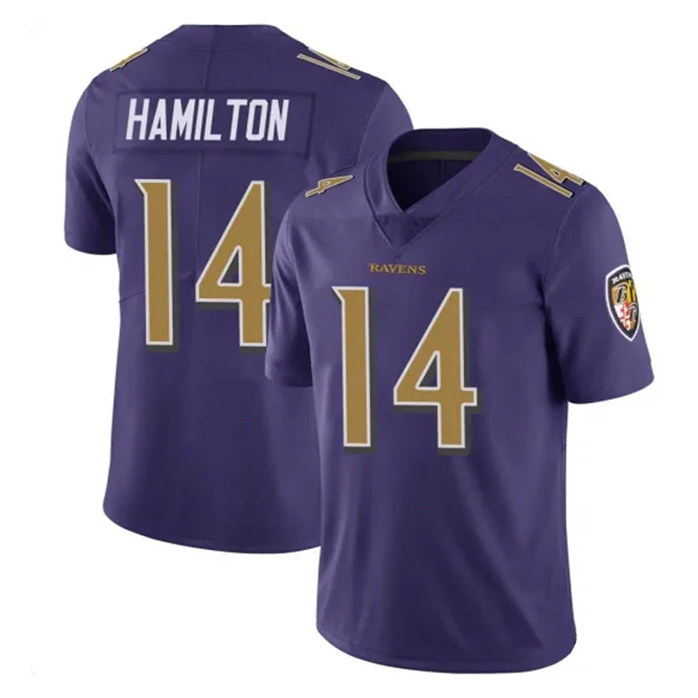 Kyle Hamilton Ravens #14 Purple Limited Color Rush Vapor Football Stitched Jerseys