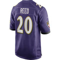 B.Ravens #20 Ed Reed Purple Game Retired Player Stitched Football American Jersey