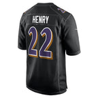 B.Ravens #22 Derrick Henry Carbon Black Fashion Stitched Football American Jersey