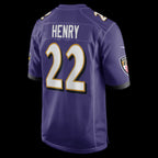 B.Ravens #22 Derrick Henry Purple Game Player Stitched Football American Jersey
