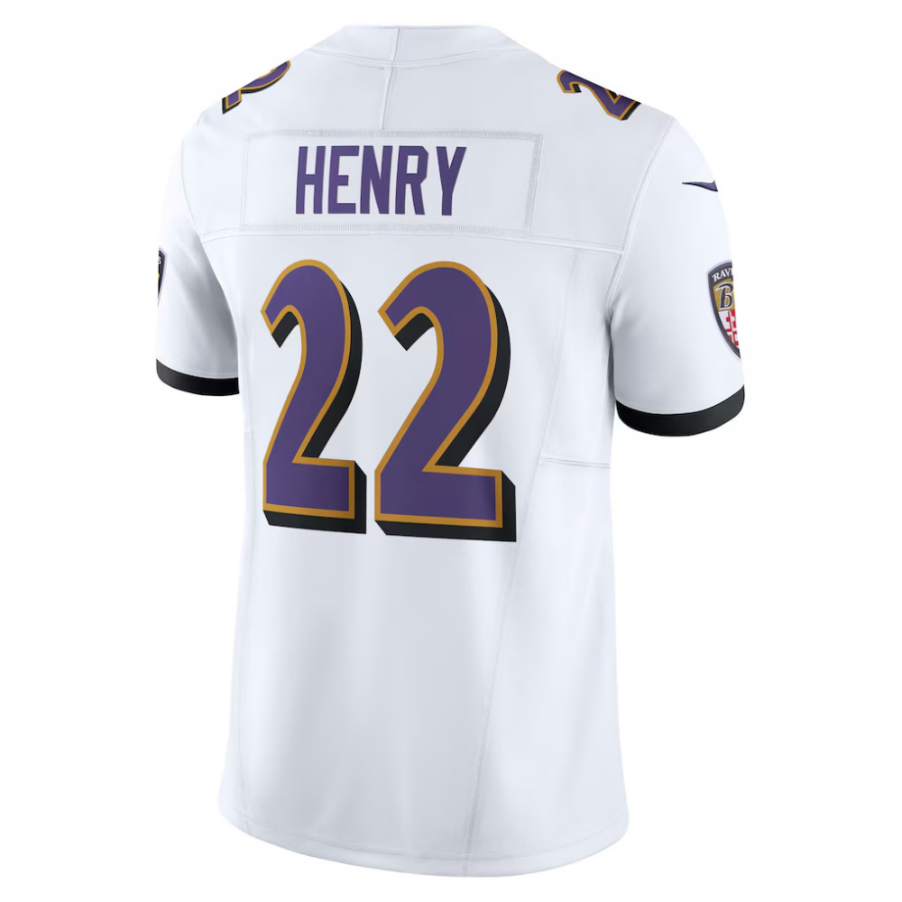 B.Ravens #22 Derrick Henry White Vapor F.U.S.E. Limited Football Jersey