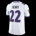 B.Ravens #22 Derrick Henry White Vapor F.U.S.E. Sewn Down Limited Stitched Football American Jersey