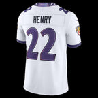 B.Ravens #22 Derrick Henry White Vapor F.U.S.E. Sewn Down Limited Stitched Football American Jersey