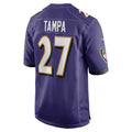 B.Ravens #27 T.J. Tampa Purple Team Game Stitched Football American Jersey