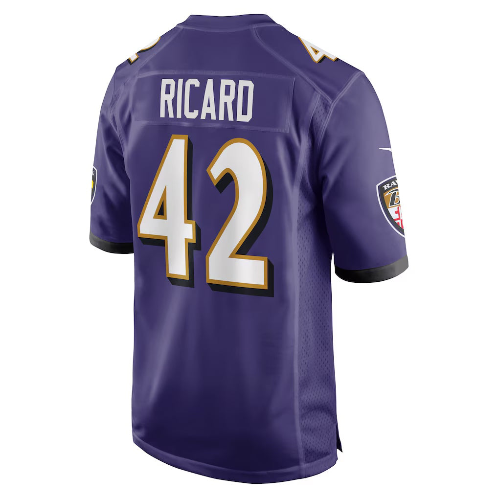 B.Ravens #42 Patrick Ricard Purple Game Stitched Football American Jersey
