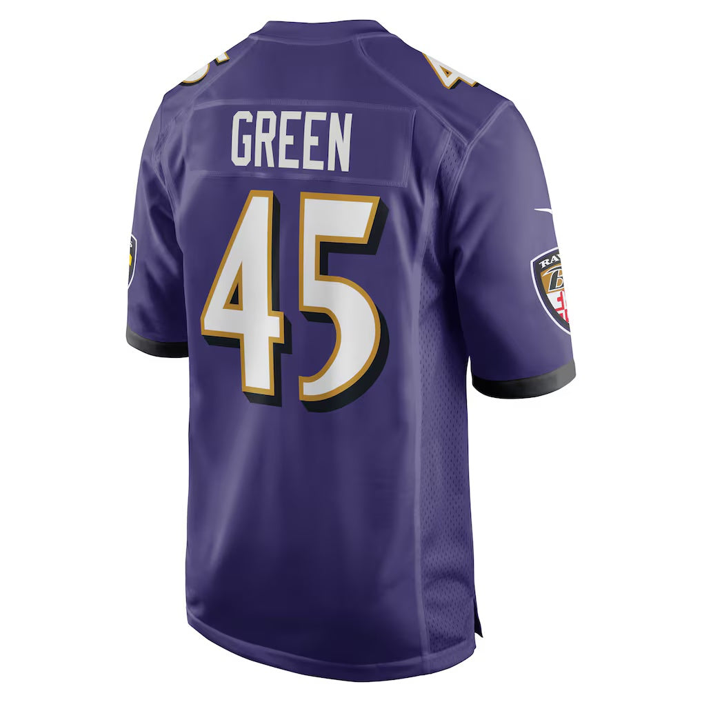 B.Ravens #45 Mike Green Purple Team Game Stitched Football American Jersey