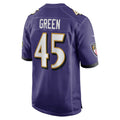 B.Ravens #45 Mike Green Purple Team Game Stitched Football American Jersey