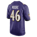 B.Ravens #46 Nick Moore Purple Game Stitched Football American Jersey
