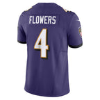 B.Ravens #4 Zay Flowers Purple Vapor F.U.S.E. Limited Stitched Football American Jersey