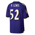 B.Ravens #52 Ray Lewis Mitchell & Ness Purple Big & Tall Retired Player Replica Stitched Football American Jersey
