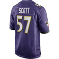 B.Ravens #57 Bart Scott Purple Game Retired Player Stitched Football American Jersey