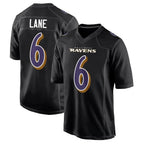 B.Ravens #6 Ja'Kobi Lane Black Game Carbon Stitched American Football Jerseys