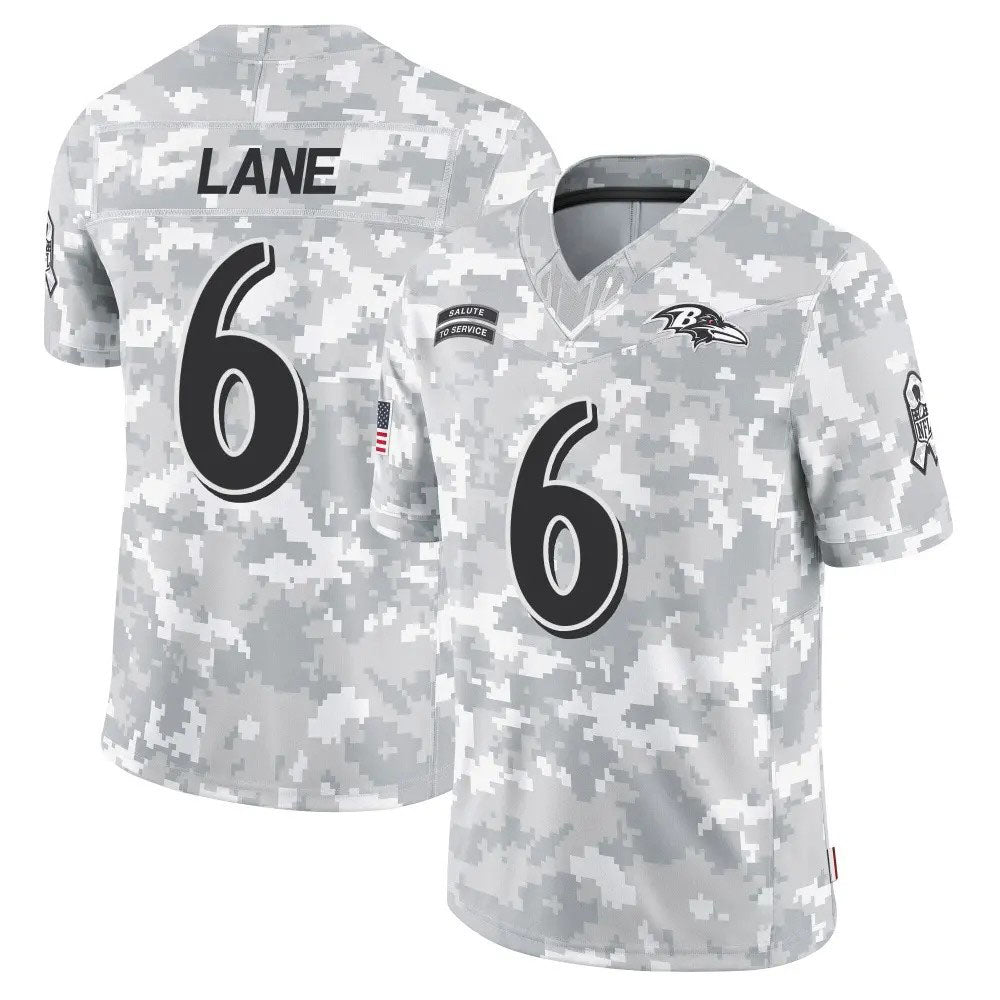 B.Ravens ££6 Ja'Kobi Lane Camo 2024 Salute to Service Limited Stitched American Football Jerseys