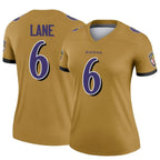 B.Ravens #6 Ja'Kobi Lane Gold Legend Inverted Stitched American Football Jerseys