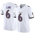 B.Ravens #6 Ja'Kobi Lane White Vapor Limited F.U.S.E. Stitched American Football Jerseys