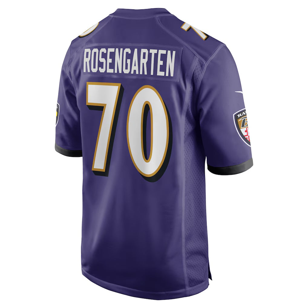 B.Ravens #70 Roger Rosengarten Purple Team Game Stitched Football American Jersey