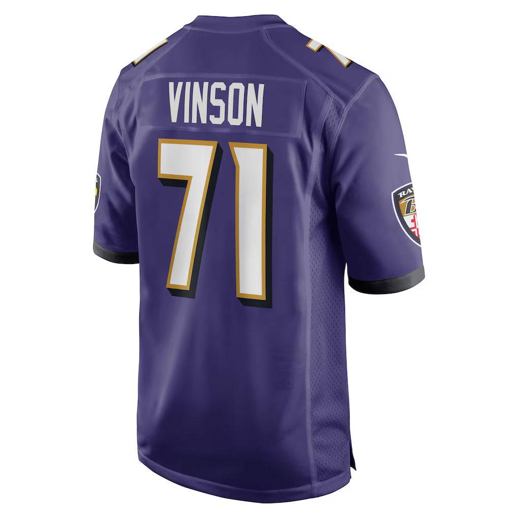 B.Ravens #71 Carson Vinson Purple Team Game Stitched Football American Jersey