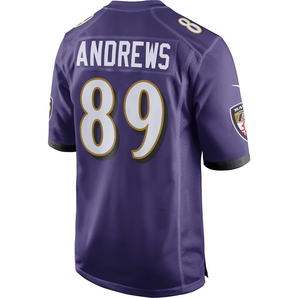 B.Ravens #89 Mark Andrews Purple Game Stitched Football American Jersey