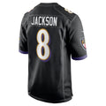 B.Ravens #8 Lamar Jackson Black Alternate Game Stitched Football American Jersey