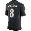 B.Ravens #8 Lamar Jackson Black Speed Machine Limited Stitched Football American Jersey