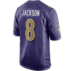 Lamar Jackson Ravens #8 Purple Alternate Game Stitched Football Jersey