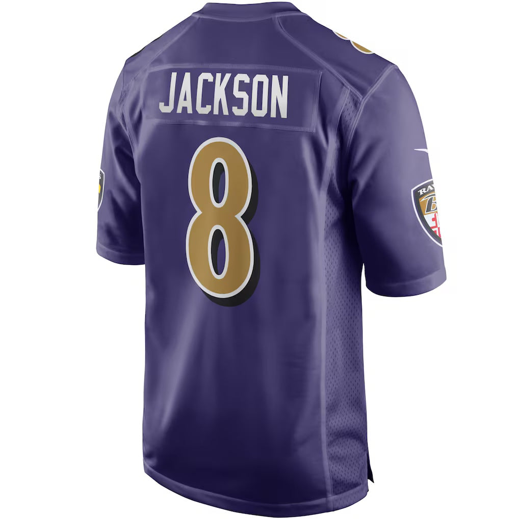 Lamar Jackson Ravens #8 Purple Alternate Game Stitched Football Jersey