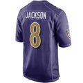 B.Ravens #8 Lamar Jackson Purple Alternate Game Stitched Football American Jersey