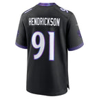 B.Ravens #91 Trey Hendrickson Black Alternate Game Stitched Football American Jersey