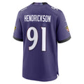 B.Ravens #91 Trey Hendrickson Purple Team Game Stitched Football American Jersey