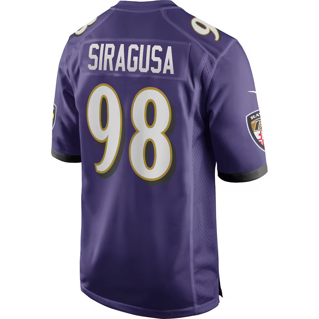 B.Ravens #98 Tony Siragusa Purple Game Retired Player Stitched Football American Jersey