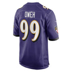 B.Ravens #99 Odafe Oweh Purple Game Stitched Football American Jersey