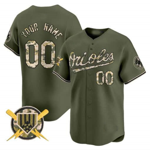 Baltimore Orioles Armed Forces Day Vapor Premier Limited Custom Jersey â€?All Stitched-Green Baseball Jersey