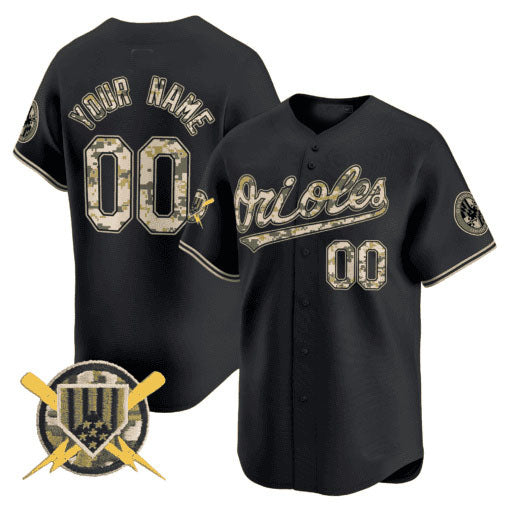 Baltimore Orioles Armed Forces Day Vapor Premier Limited Custom Jersey â€?Black Baseball Jersey