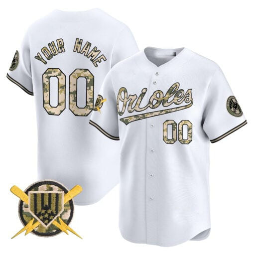 Baltimore Orioles Armed Forces Day Vapor Premier Limited Custom Jersey â€?White Baseball Jersey