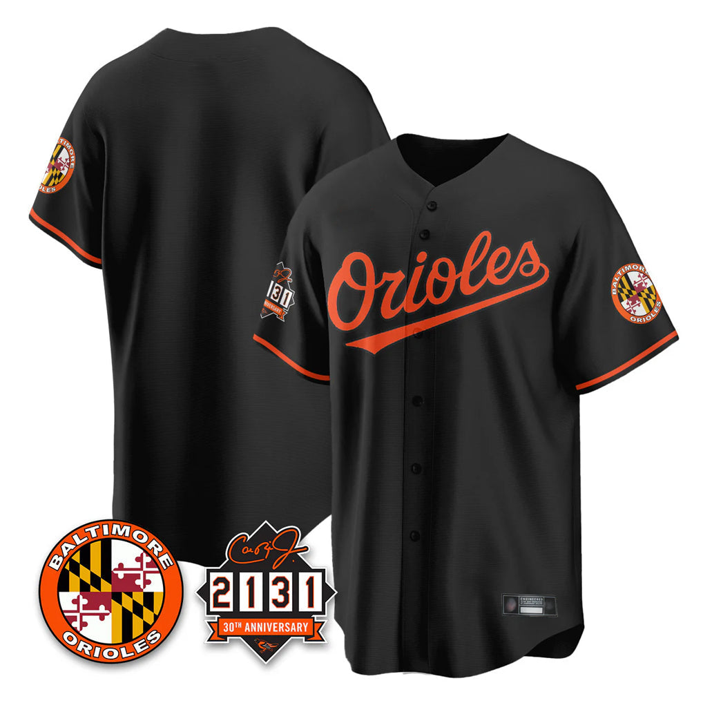 Baltimore Orioles Black 30th Anniversary of 2131 Home Game Blank Player Stitched Baseball Jersey