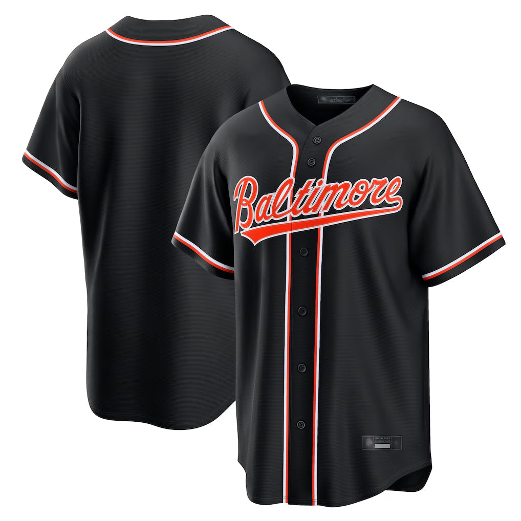 Baltimore Orioles Black Out Fashion Home Game Blank Player Stitched Baseball Jersey