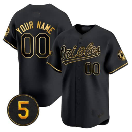 Baltimore Orioles Robinson Patch Vapor Premier Limited Custom Jersey â€?Black Baseball Jersey