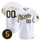 Baltimore Orioles Robinson Patch Vapor Premier Limited Custom Jersey â€?White Gold Baseball Jersey