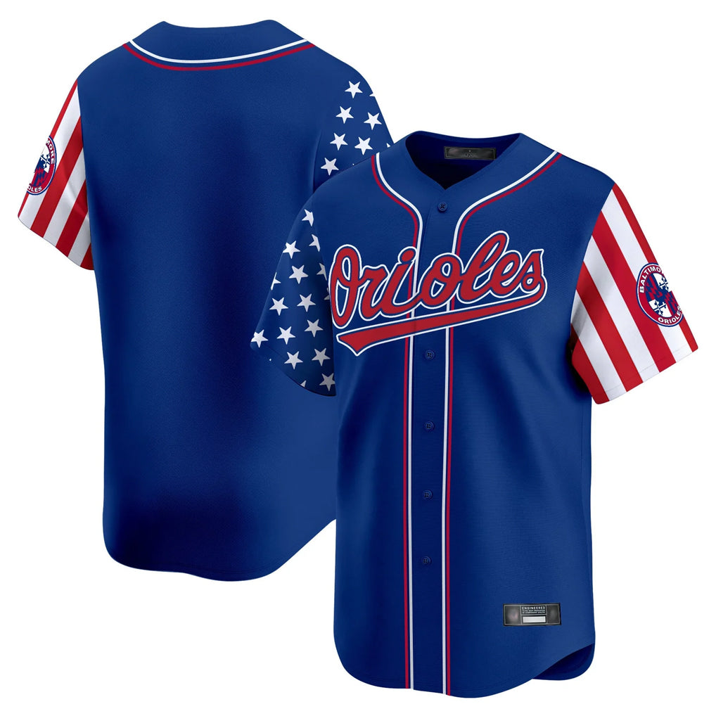 Baltimore Orioles Royal Independence Day Vapor Premier Limited Home Game Blank Player Stitched Baseball Jersey